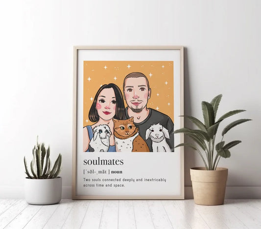 Custom portrait gift for couples