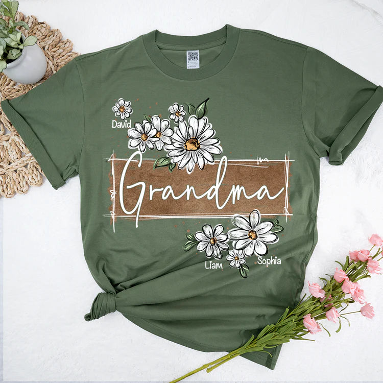 Custom Wildflower Art As A Gift For Grandma And Kids T-Shirt