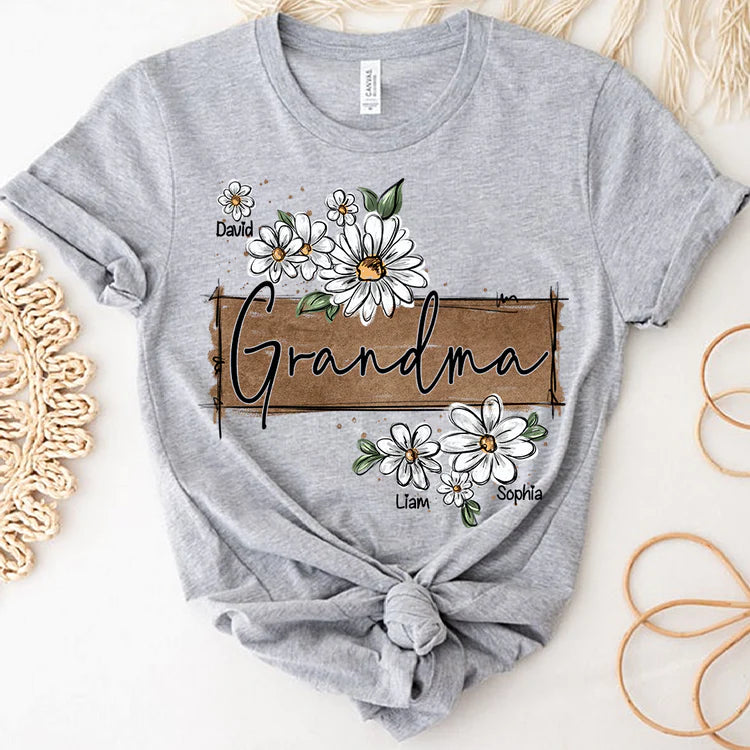 Custom Wildflower Art As A Gift For Grandma And Kids T-Shirt