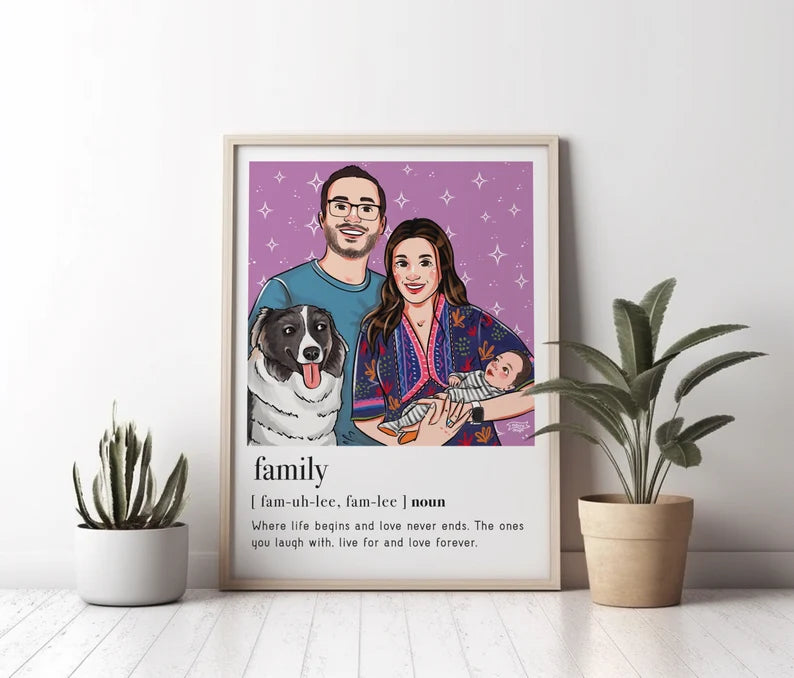 Custom portrait gift for couples