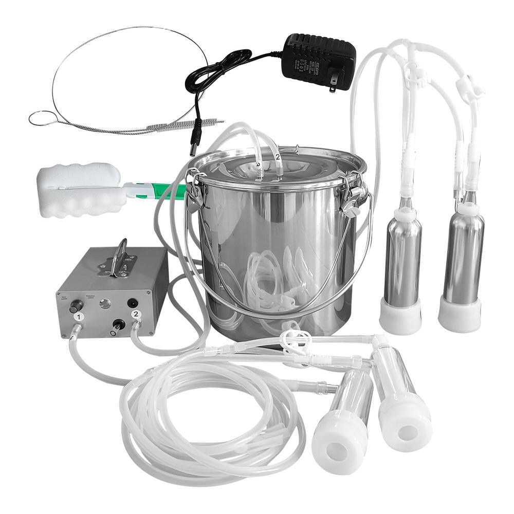 WZTO Cow Milking Machine Automatic Breast Pump 5L Milk Bucket Adjustable Suction Pulsating Vacuum Pump Efficient Milking Machine ingenious