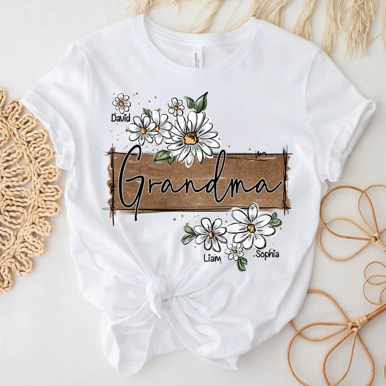 Custom Wildflower Art As A Gift For Grandma And Kids T-Shirt