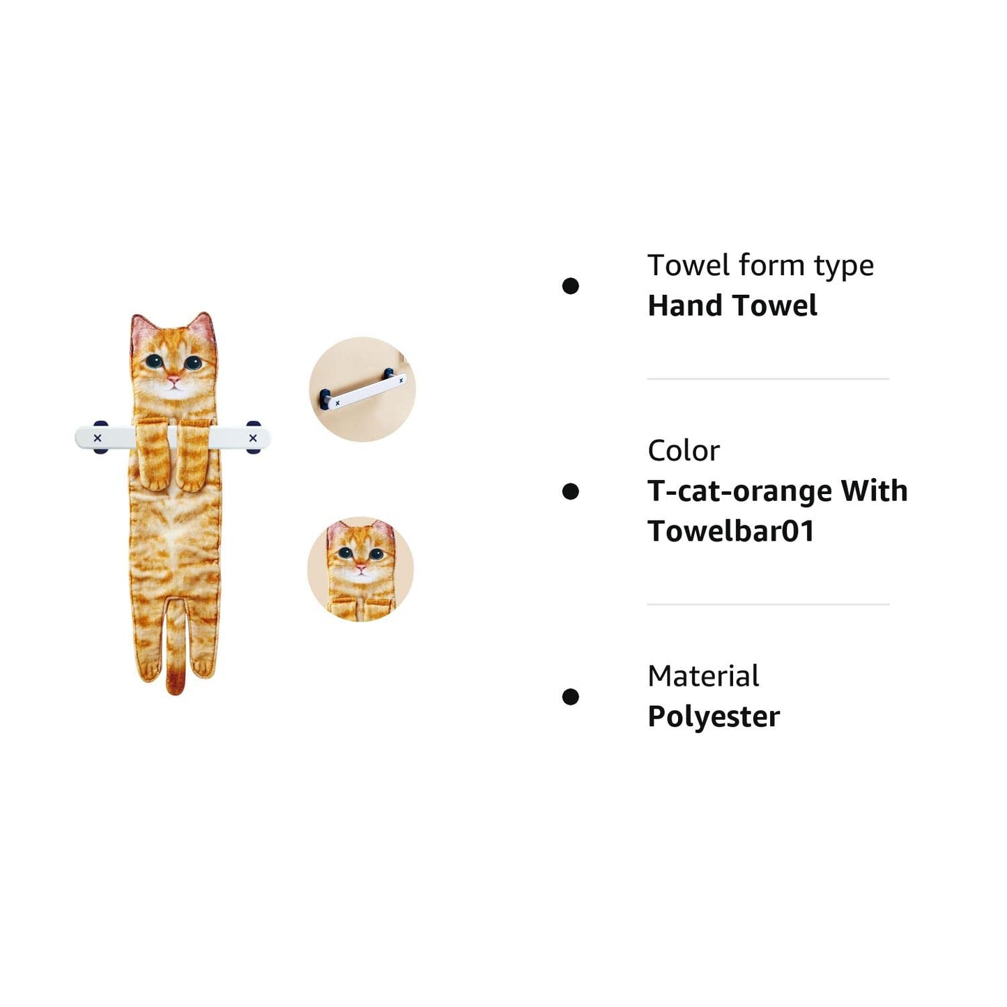 Cat Funny Hand Towels for Bathroom Kitchen - Cute Decorative Cat Decor Hanging Washcloths Face Towels Super Absorbent Soft