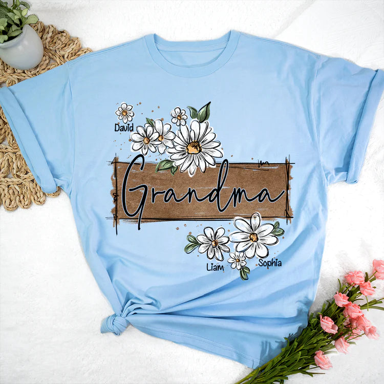 Custom Wildflower Art As A Gift For Grandma And Kids T-Shirt