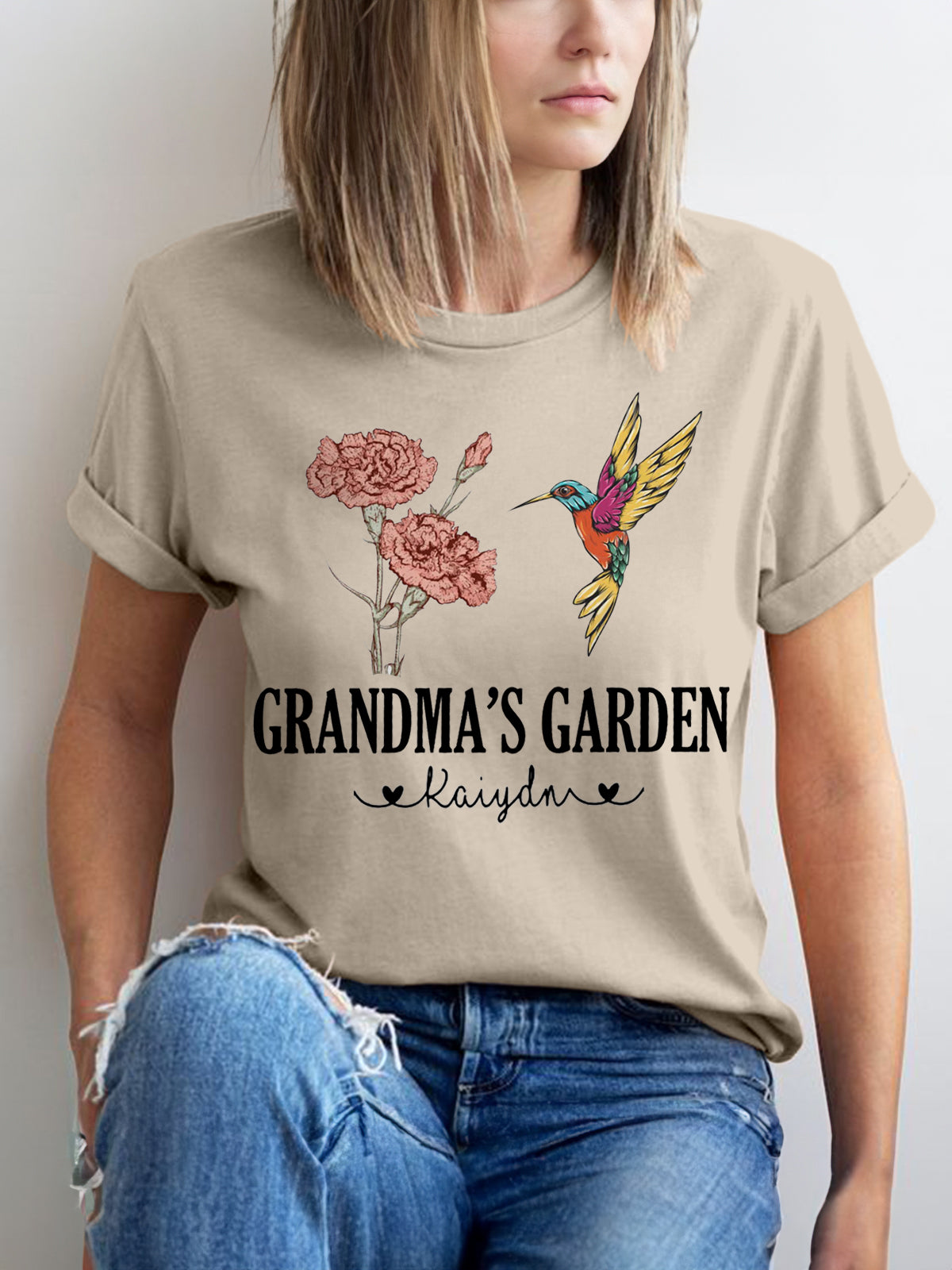 Customized Hummingbird Floral Short Sleeve