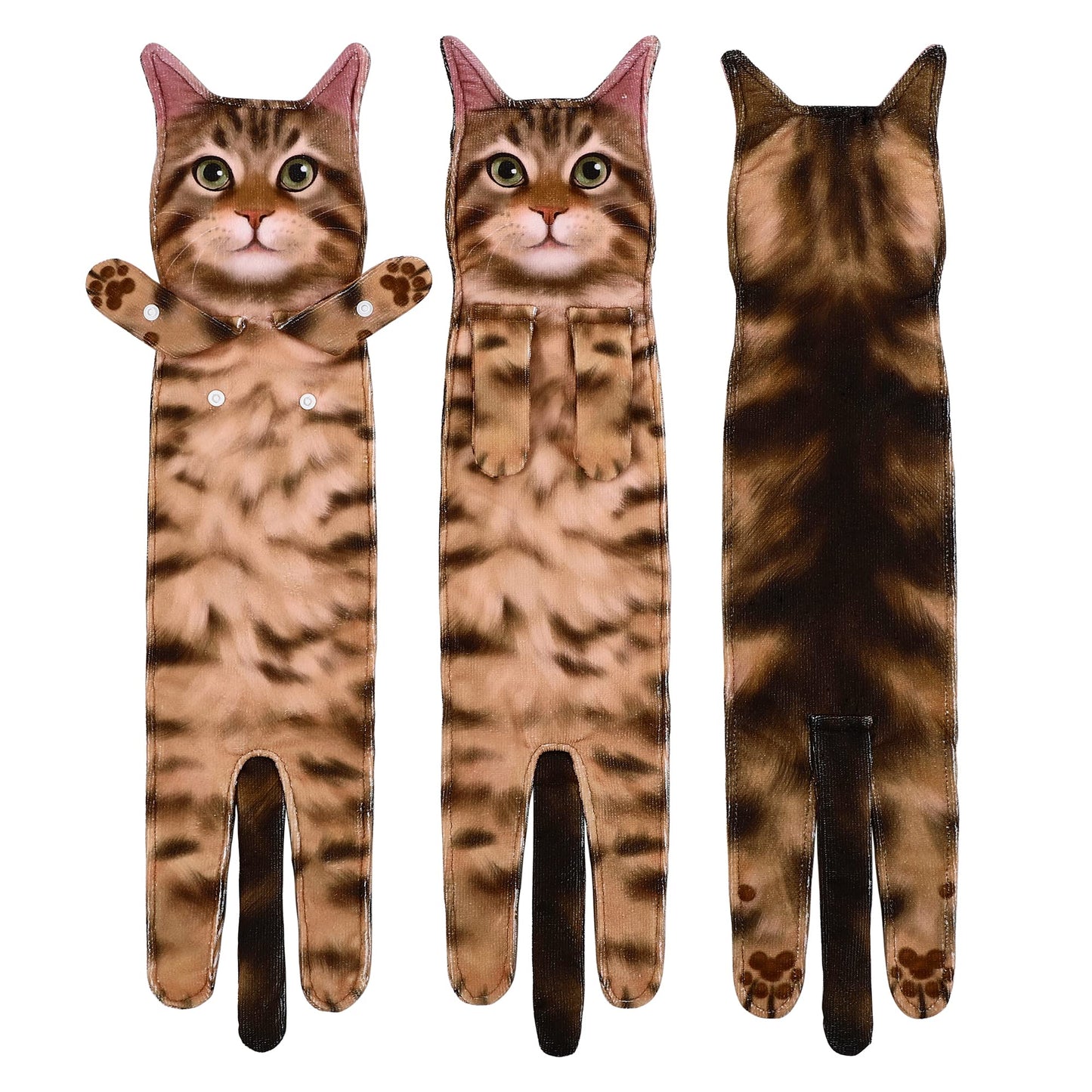 Cat Funny Hand Towels for Bathroom Kitchen - Cute Decorative Cat Decor Hanging Washcloths Face Towels Super Absorbent Soft