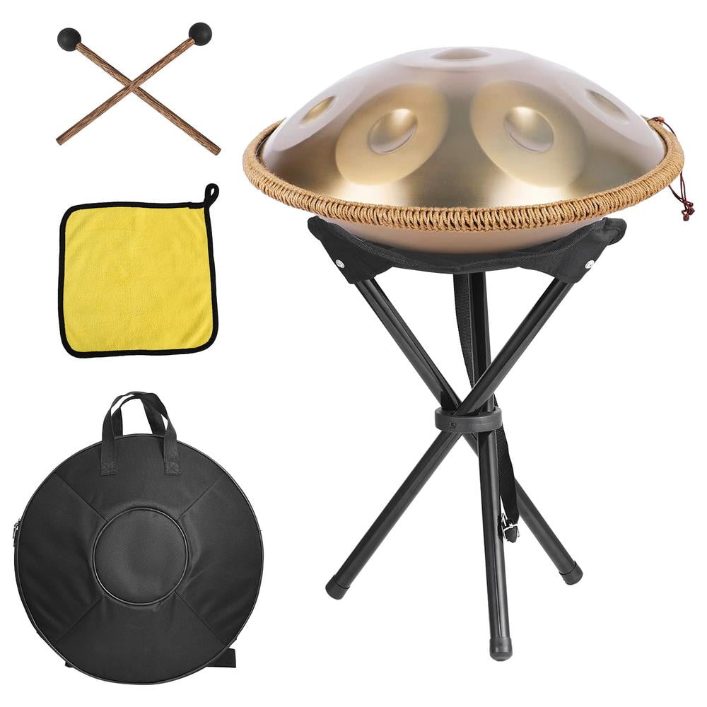 WZTO Hand Pan Drum 18 Inches G Minor 9 Notes Steel Hand Drum Zen Drum Percussion Includes Hand Pan Bag Mallets Braided Rope Stand Stickers Cloth calm