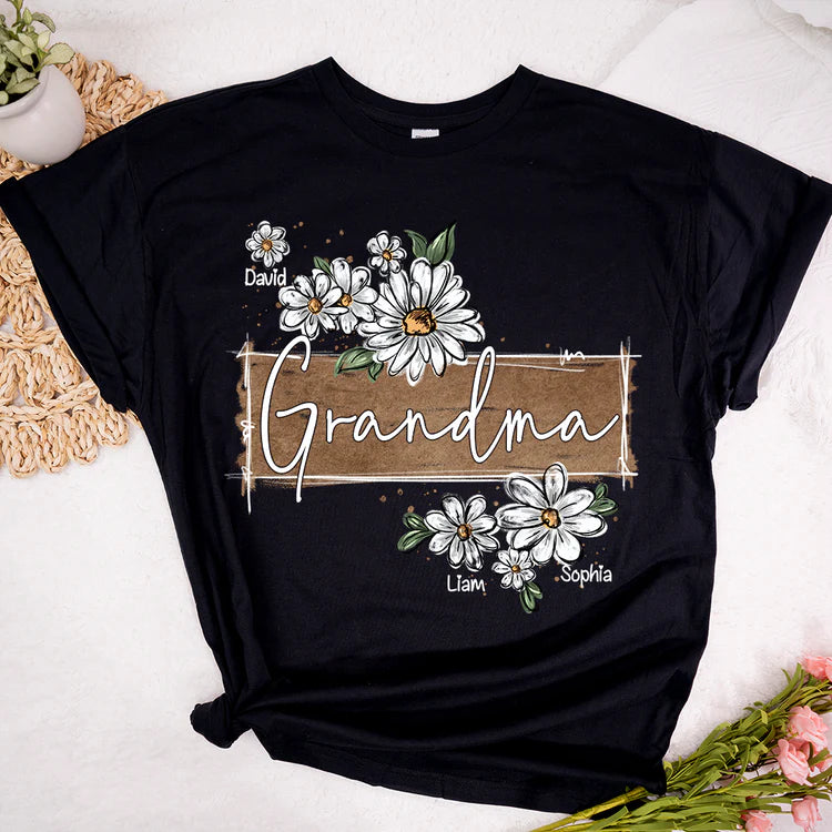 Custom Wildflower Art As A Gift For Grandma And Kids T-Shirt