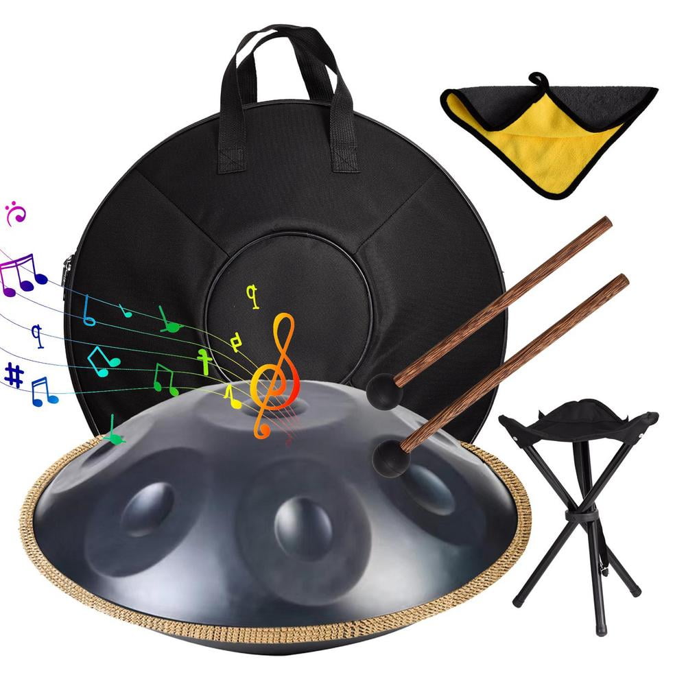 WZTO Handpan Drum 22 Inch Steel Hand Drum Portable Navy Blue 10 Notes Handpan Drums Sets for Professional Performance liberal