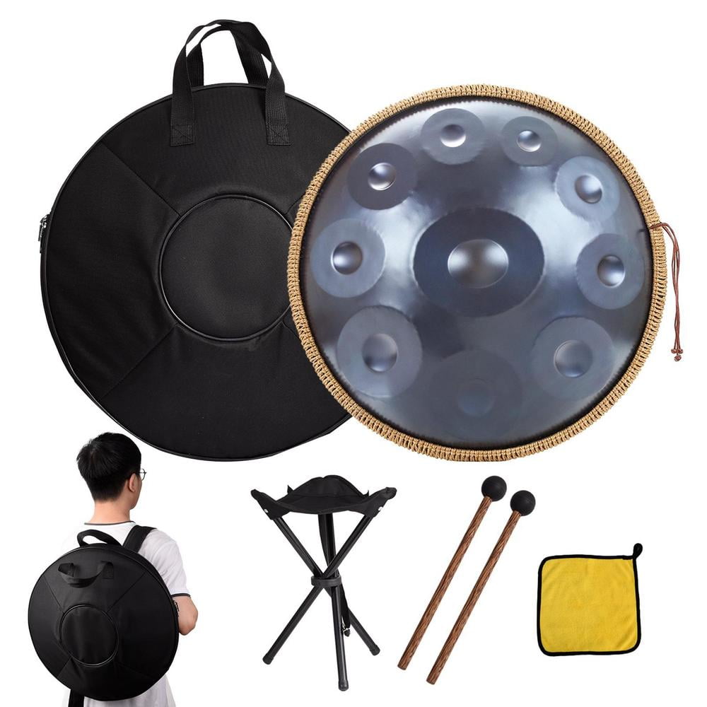 WZTO Steel Drums 22 Inch Metal Drum in D Minor Navy Blue Adults Handpan Drum Portable Handpan Drums Sets for Beginner Adult designer