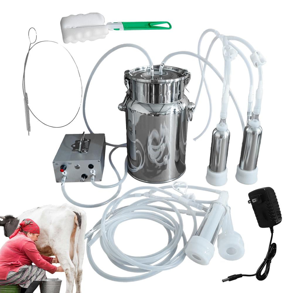 WZTO Goat Milker Automatic Breast Pump Adjustable Suction Food Grade Pulsating Vacuum Pump Goat Milker 7L Milk Bucket For Cows proficient