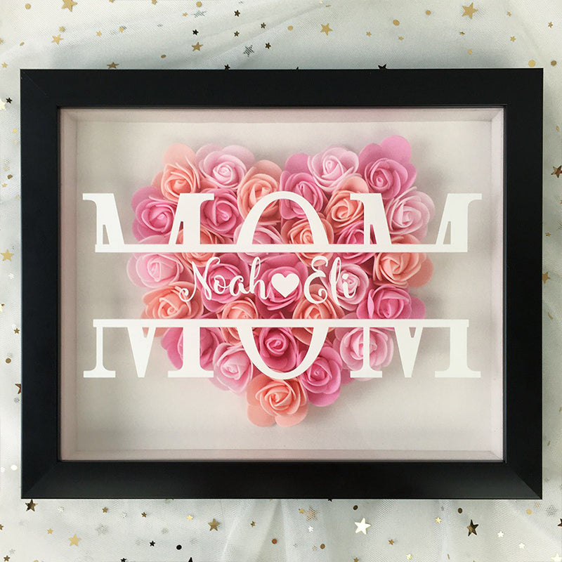 Personalized Mom Flower Shadow Box With Name For Mother's Gift