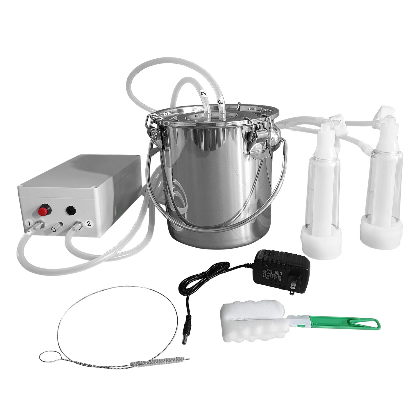 WZTO Goat Milk Pump Automatic Breast Pump Efficient & Gentle On Animals Food Grade Milk Bucket 3L Pulsating Vacuum Pump For Dairy Farms everyday