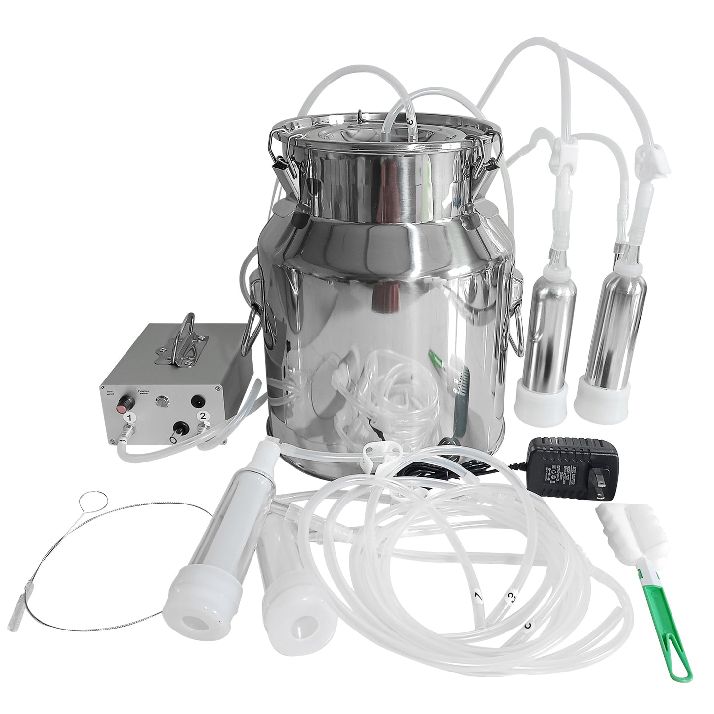 WZTO Goat Milking Machine Automatic Breast Pump 5L Milk Bucket Adjustable Suction Pulsating Vacuum Pump Efficient Milking Machine functional