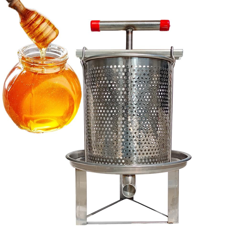 WZTO Beekeeping Honey Extractor Honey Bee Tools Beekeeping Extractor Bee Extraction Equipment Stainless Steel Beeswax Extractor for Household Use Manual Honey Presser right