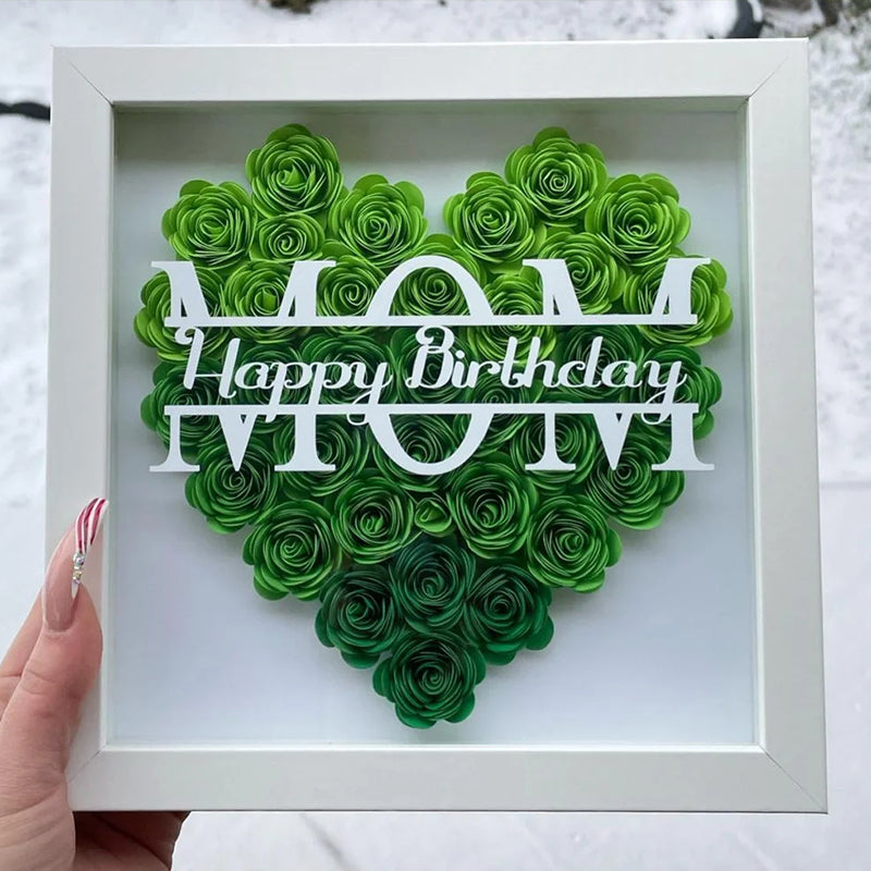 Personalized Mom Flower Shadow Box With Name For Mother's Gift