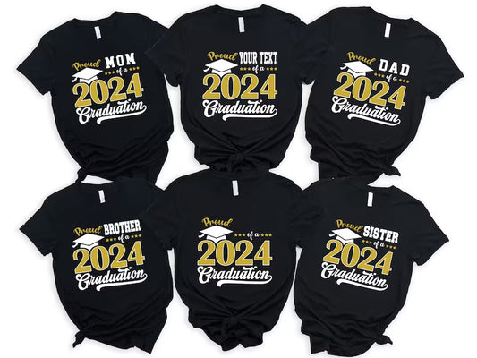 Proud Of A 2024 Graduation Customization Printed Short-Sleeved T-Shirt