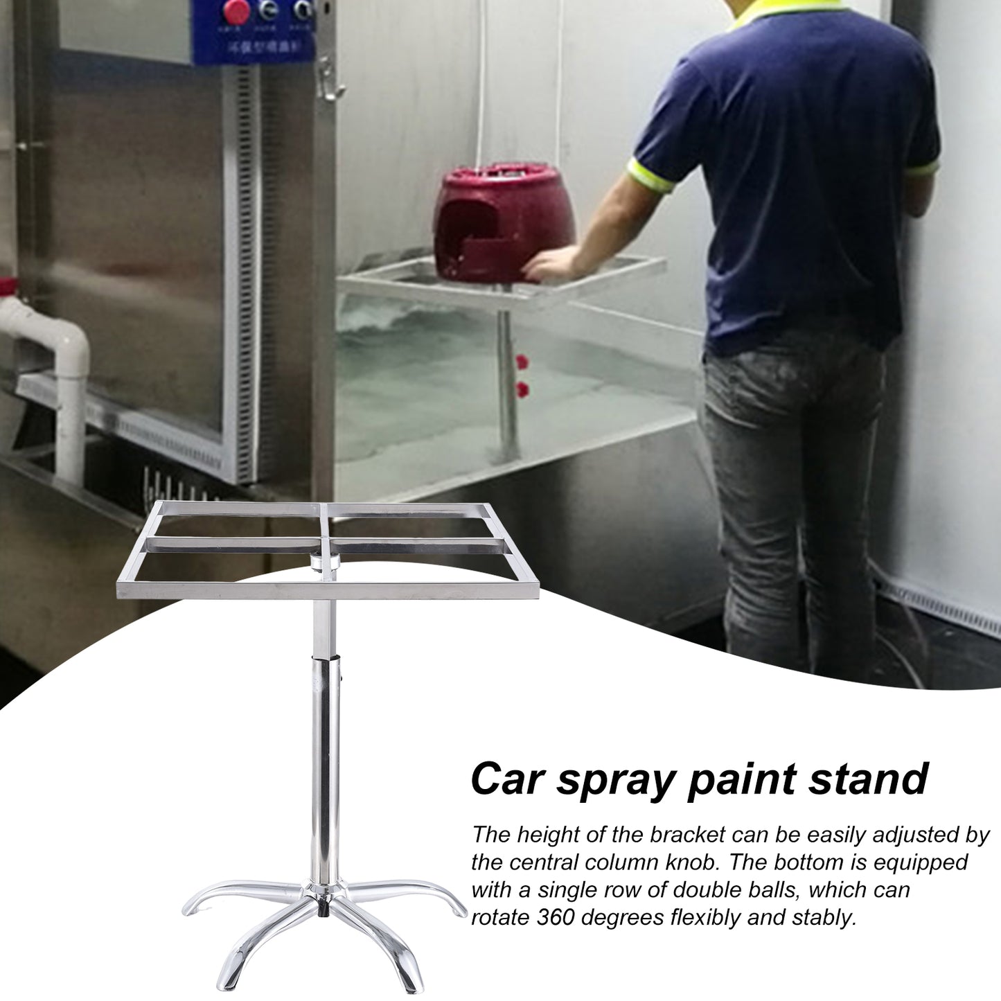 WZTO Car Body Paint Stand Stainless Steel Paint Spray Stand 360 Degree Rotating Detachable Automotive Painting Holder Stable for Furniture Painting Model Making active