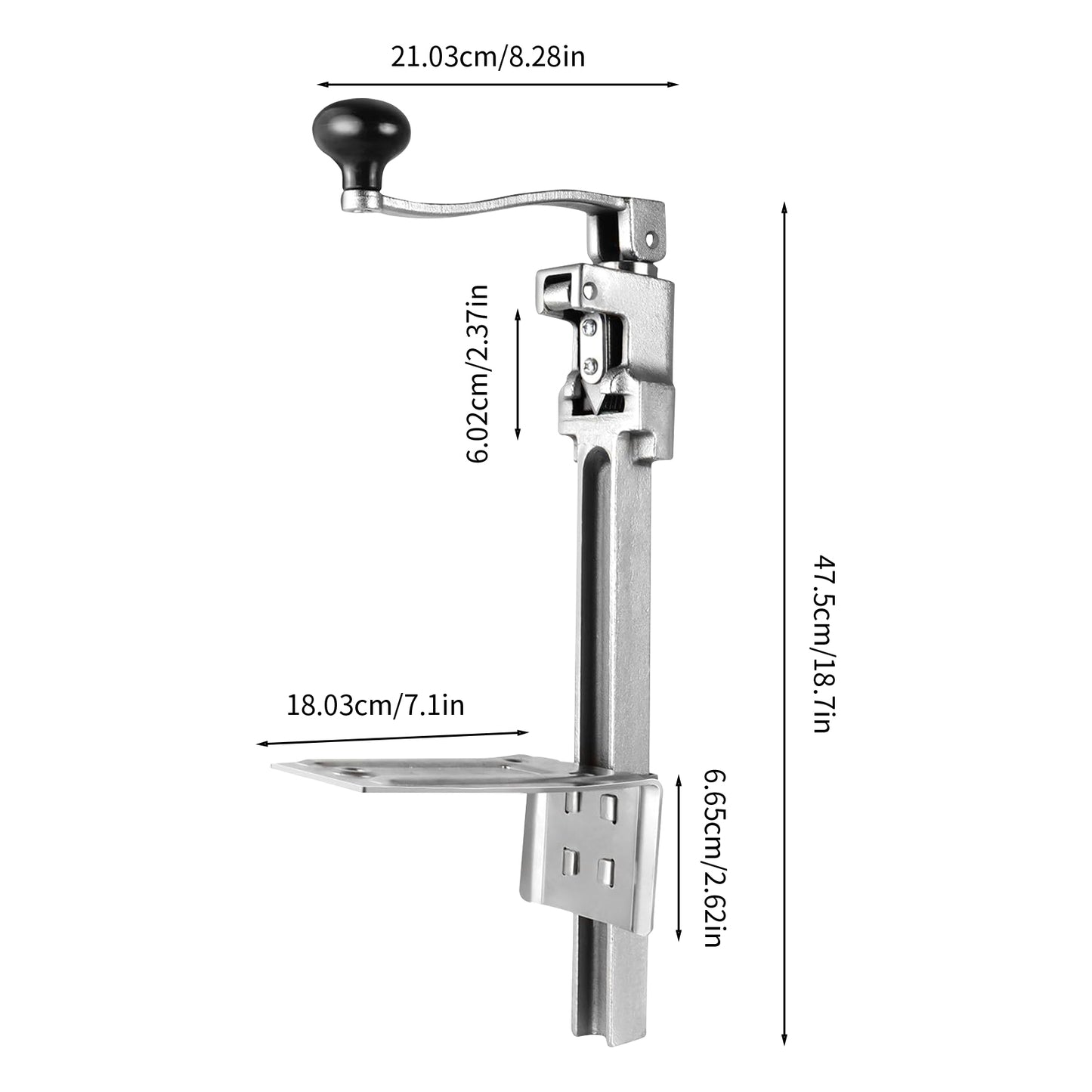 WZTO Commercial Can Opener | Rotary Opening Manual Table Can Opener with Steel Base | Heavy Duty Cast Steel Industrial Can Opener for Cans Up to 10 Inches