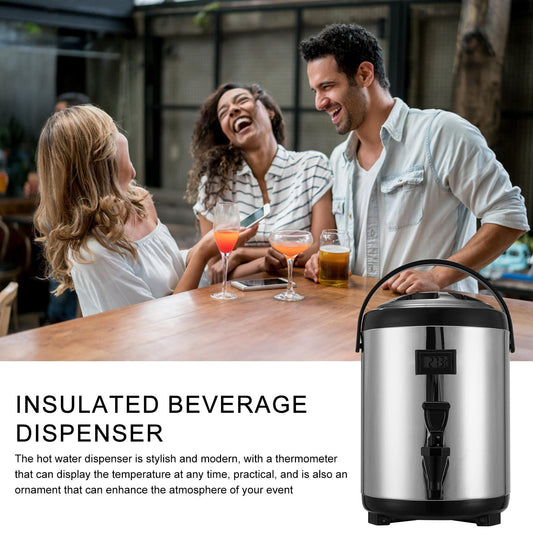 WZTO Insulated Beverage Dispenser, 12L/3.17gallon 304 Thickened Stainless Steel Drink Dispenser, for Hot and Cold Water Milk Coffee Tea Juice for Parties Catering Commercial Use Home