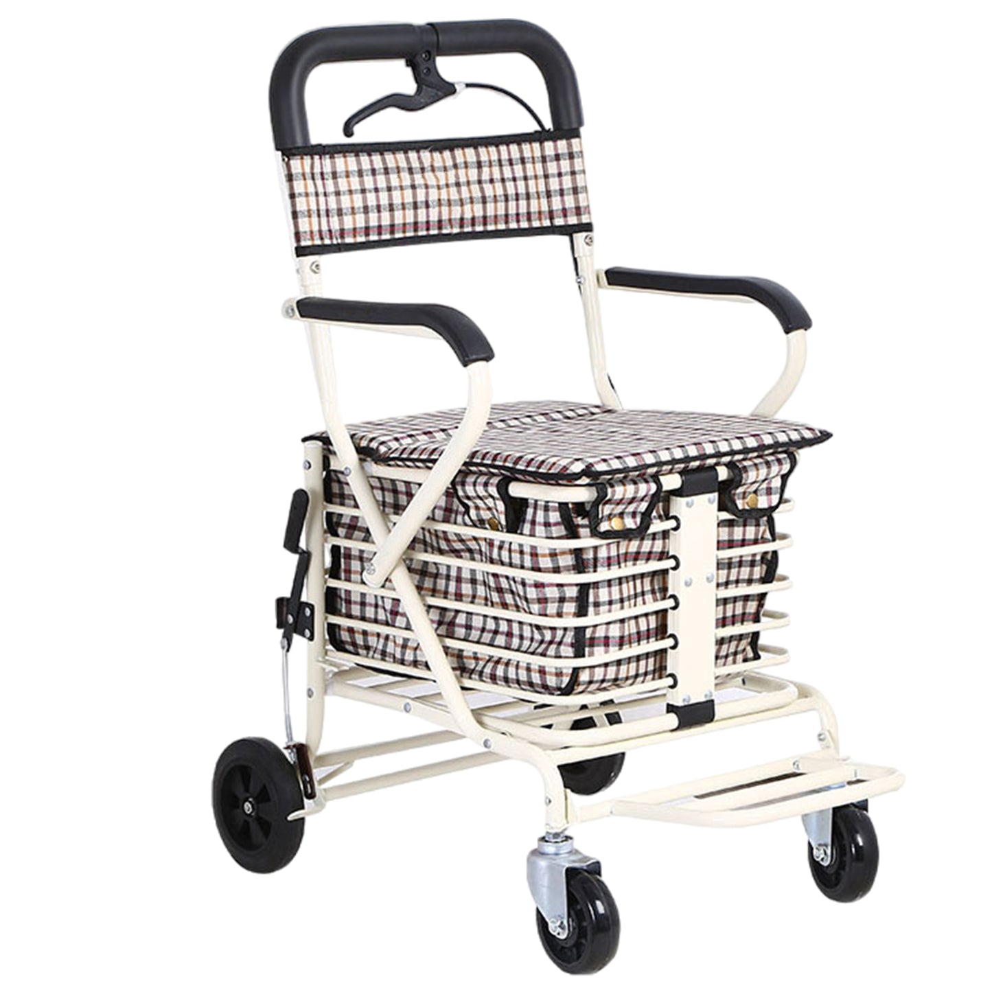 WZTO Walkers for Seniors Wheeled Walker Senior Walker Shopping Cart 4 Wheel Folding Walker Seated Walkers Adult Walker Rolling Walkers for Seniors boosted