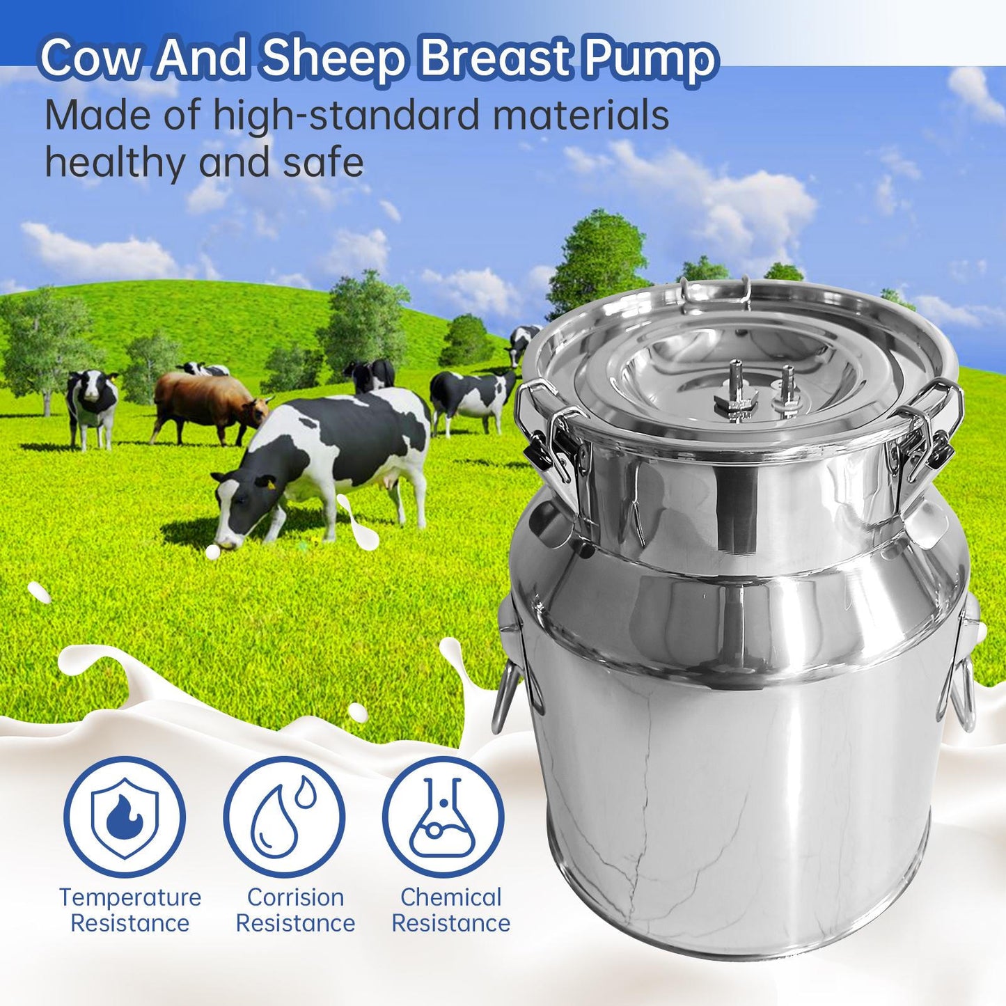 WZTO Milking Machine For Cows And Goats Automatic Breast Pump 5L Milk Bucket Adjustable Suction Pulsating Vacuum Pump Efficient Milking Machine very well