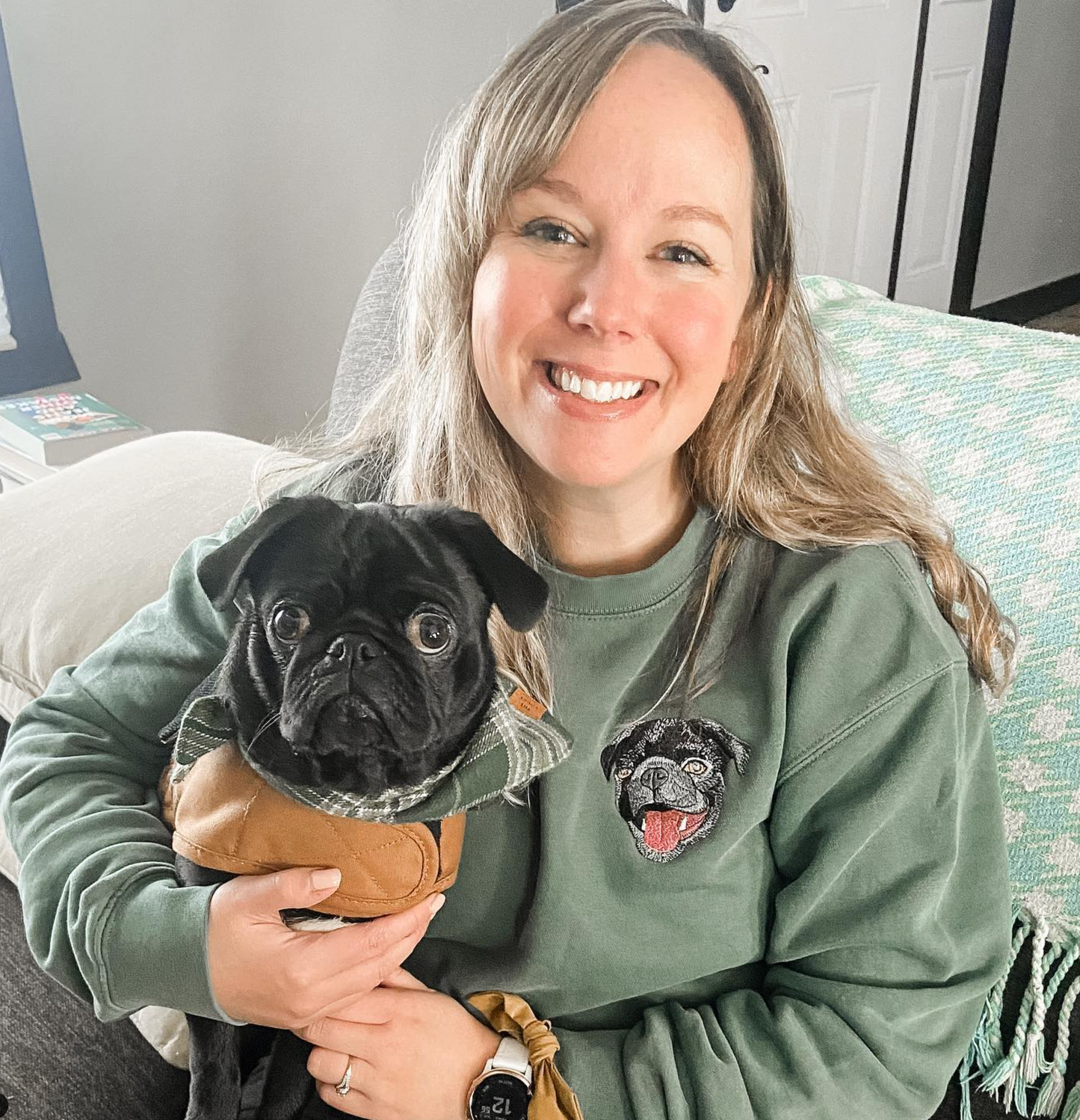 The Custom Embroidered Pet Portrait Patch Sweatshirt